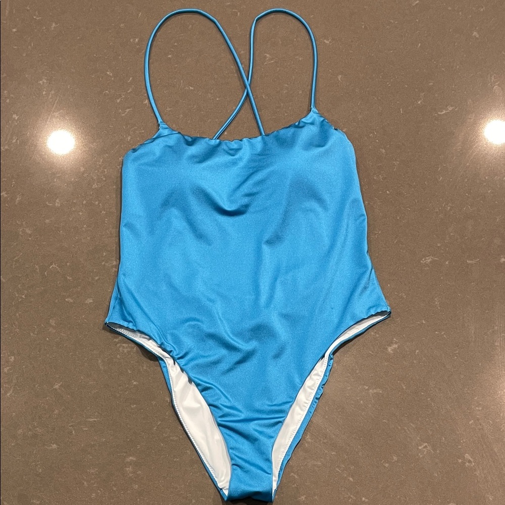 Victoria's Secret Essential Scoop One-Piece Swimsuit Medium Blue NWT